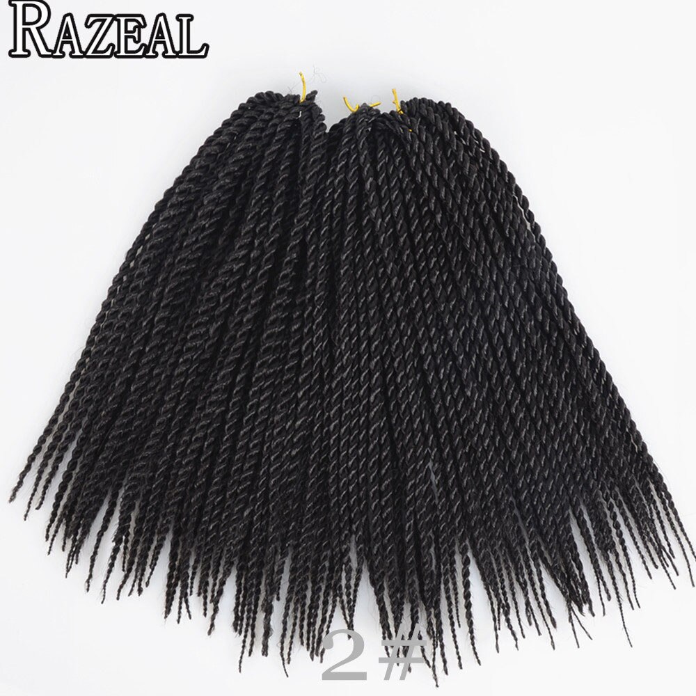 Razeal 85g/pack 5packs/lot Synthetic Hair Senegalese Twist Ombre Braiding Hair Extensions Crochet Braids 14inch 30strands/Pack: #2