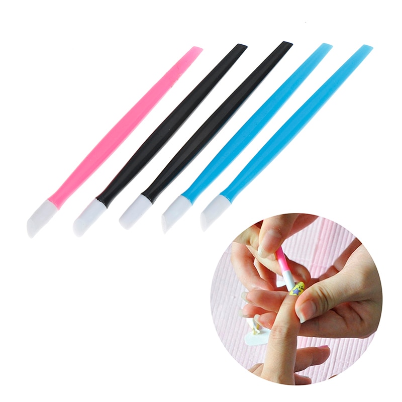 2/5 Stuks Willekeurige Kleur Slijpen Pen Nail Cuticle Dead Skin Remover Nagellak Manicure Stick Nail Gereedschap