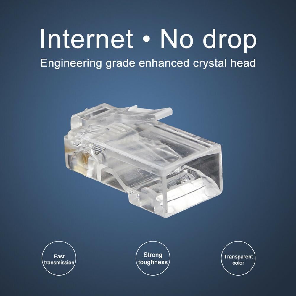 50pcs RJ45 8-pin netwerk module plug connector CAT5e CAT6 connector UTP