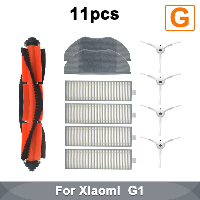 Xiaomi-Robot aspirador G1 MJSTG1 Mi, aspiradora con filtro HEPA esencial, cepillo lateral, cepillo principal, mopa, paños, limpiador, accesorios para electrodomésticos: 11pcs
