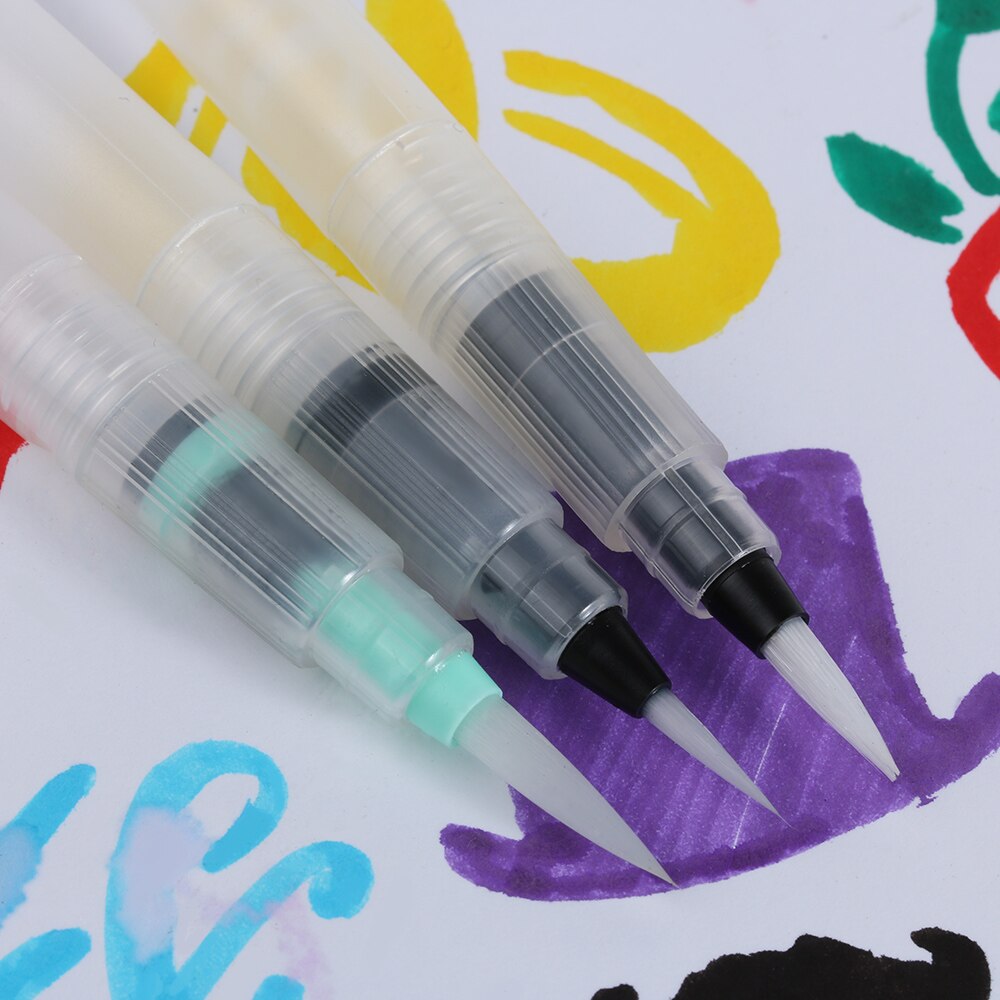 3 Stks/pak Inkt Pen Voor Water Borstel Aquarel Kalligrafie Tekenen Schilderen Tool