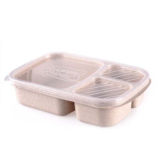 Bento Lunch Box Adults Kids 4 Compartments Travel Food Storage Containers