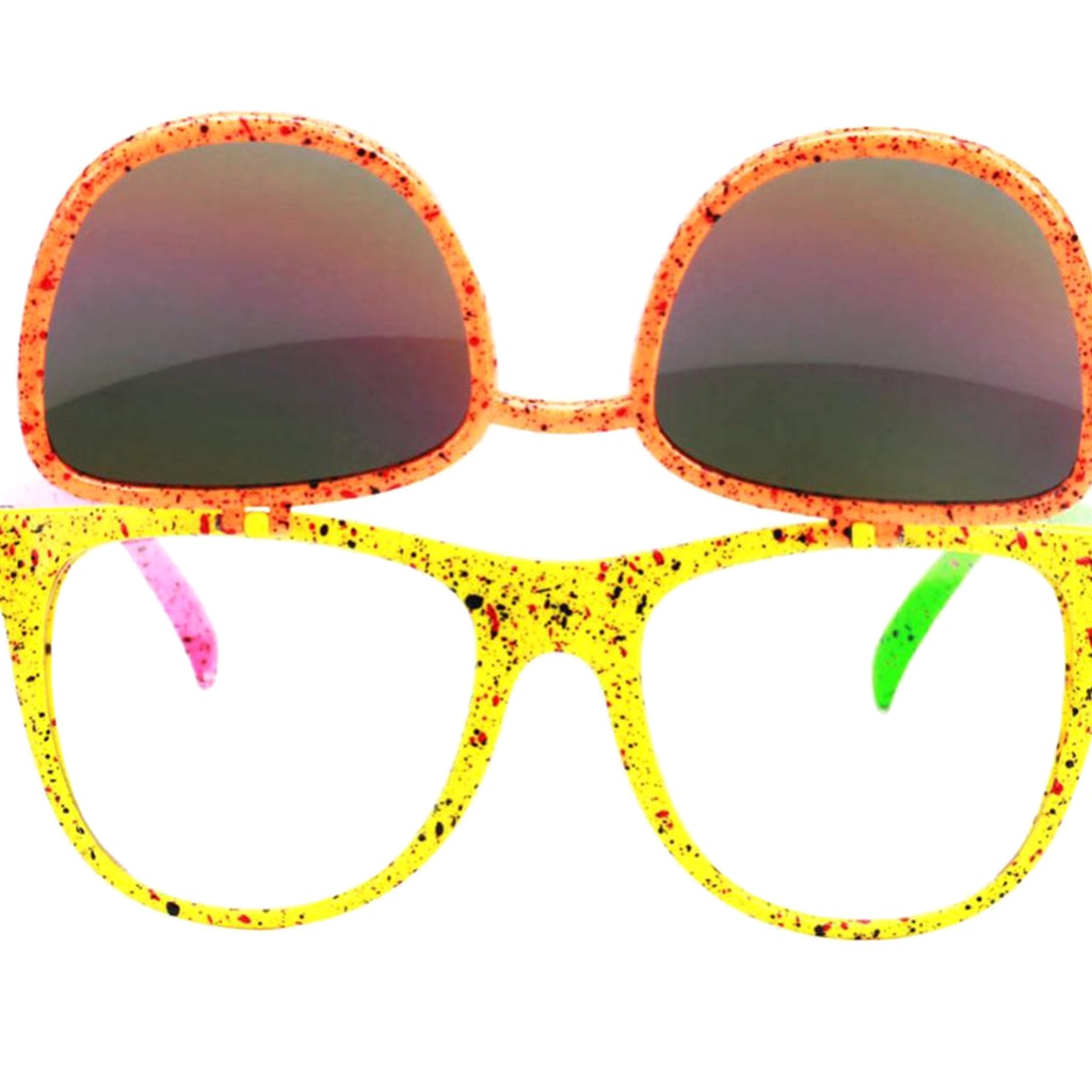80s neon party briller nyhed flip up solbriller kostume rekvisitter til børn voksne