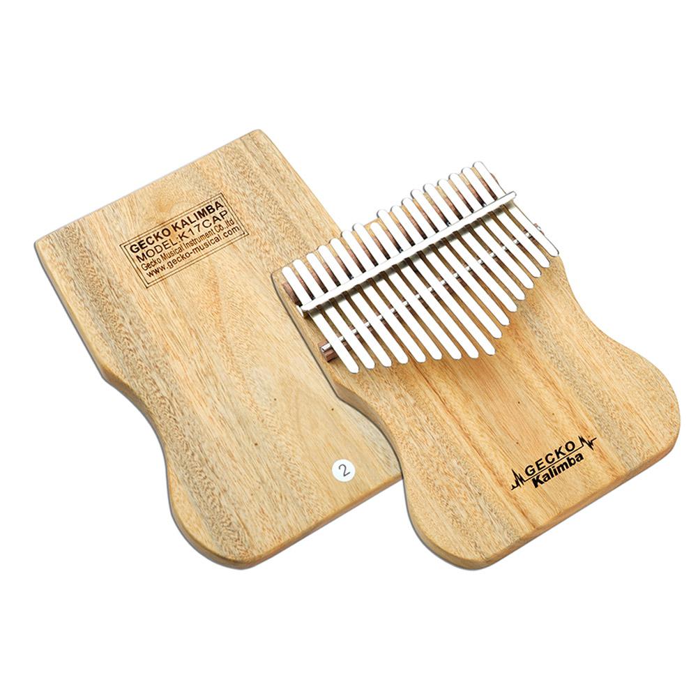 GECKO 17 Keys Kalimba Thumb Piano B Tune Camphor Wood Finger Percussion Music Instrument Mbira Likembe Sanza with Tuning Hammer