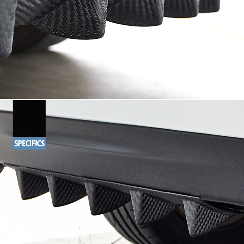 YOLU Rear Bumper Lip Diffuser Shark Fin Curved Type Spoiler Bumper Lip Diffuser Kit Car Spoiler