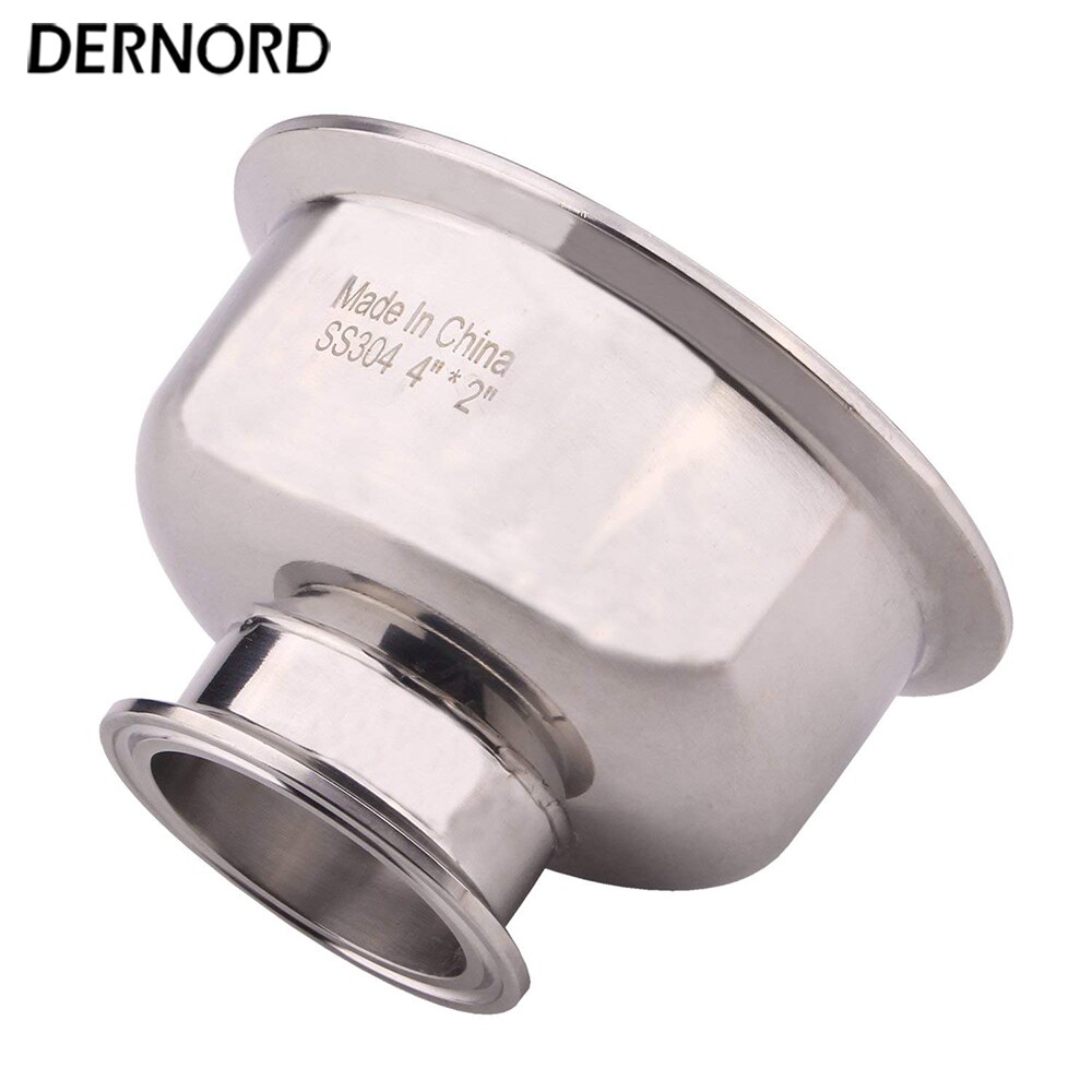 DERNORD 4 ''tot 2'' Tri Klem Kom Reducer, Sanitaire Montage Rvs 304, halfbolvormige Tri-clamp Reducer