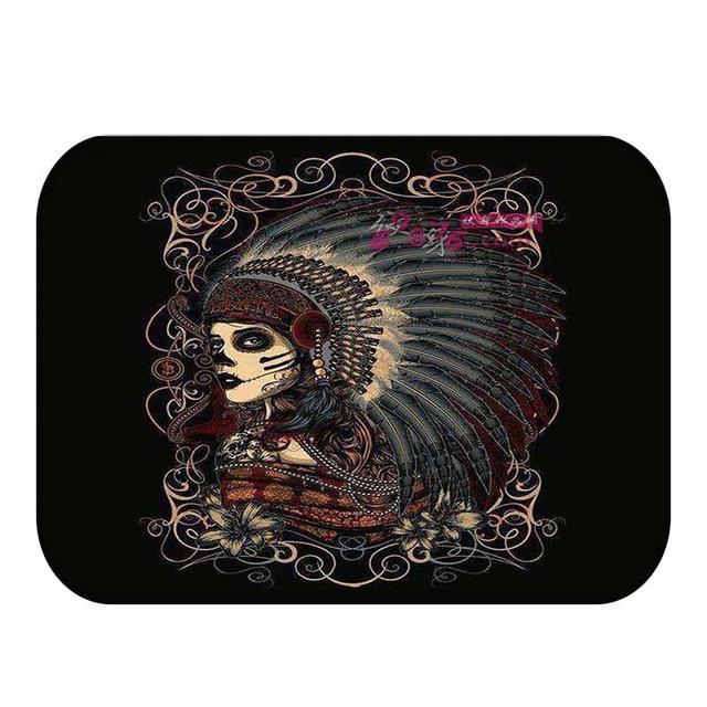 Tapis de bain en flanelle avec tête de mort, décoration d'intérieur, paillasson antidérapant, tapis de bain: 12