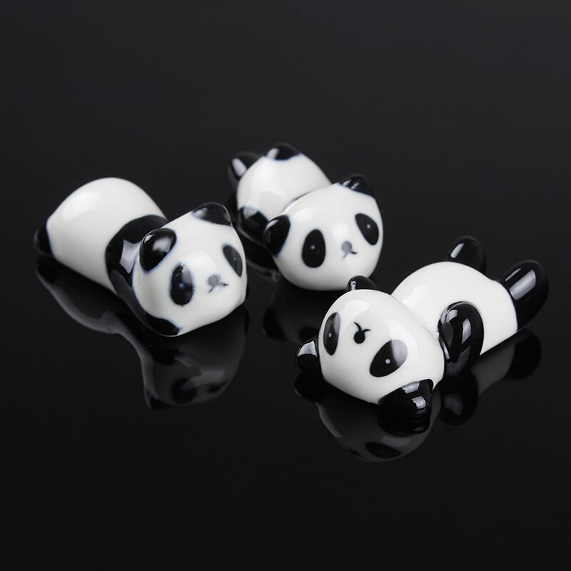 Soporte de cerámica con bolígrafo cepillo de uñas Panda, modelo de oso Panda, bonito soporte para herramientas de uñas, Kits de Arte de uñas con patrón aleatorio, 1 ud.