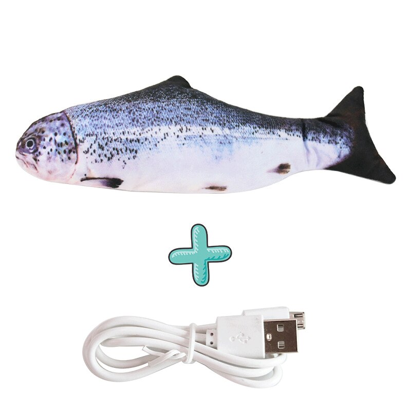 Kat Elektrische Bewegende Vis Speelgoed Usb Charger Vis Interactief Kattenkruid Chew Bite Speelgoed 3D Simulatie Vis Spelen Speelgoed Kat Kwispelende speelgoed: 2