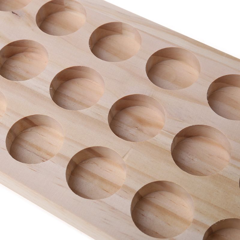 1 Pc Wooden Essential Oil Tray Handmade Natural Pine Wood Display Rack Demonstration Station Storage Stand
