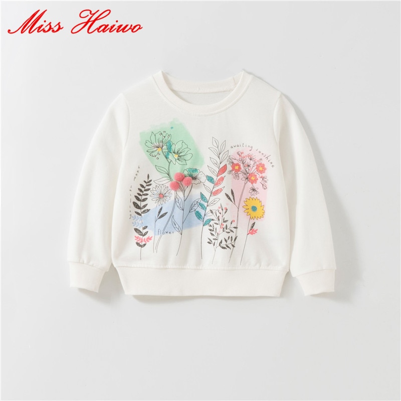 1-7y jenter sweatshirt topper barn t-skjorte bluser merke 100%  frotté bomull bebe hettegensere barn baby jente klær t-skjorter