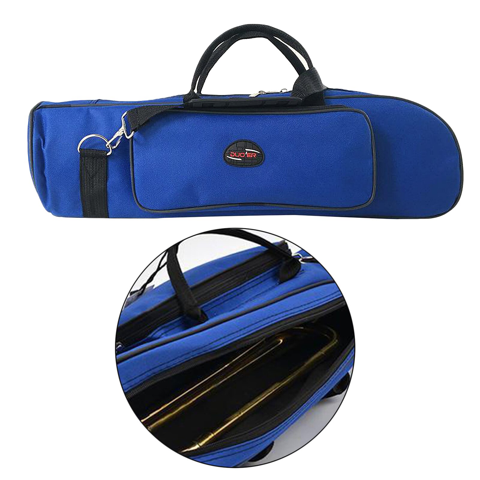 Trompet Bag Waterdichte Oxford Handvat Zakken Rits Case Box Muziekinstrument Accessoires: Blue