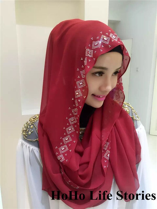 CJ118 180*70cm Middle East drilling Austria muslim hijabs scarf beautiful women of scarves (no underscarf): 1