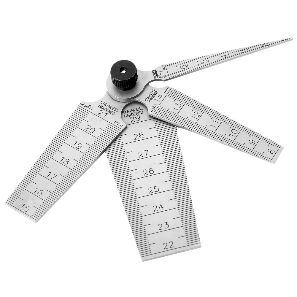 Jauge conique métrique en acier inoxydable, jauge d'écart pour mesurer les Dimensions de dégagement des trous de forage outils de mesure à la main 0-29mm Slver