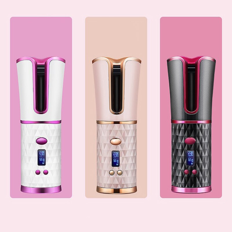 Automatische Lockenwickler Rollen Maschine USB Aufladbare Eisstockschießen Eisen Haar Eisstockschießen Bügeleisen Luft wickeln LED Modellierung Locken Haar Pflege