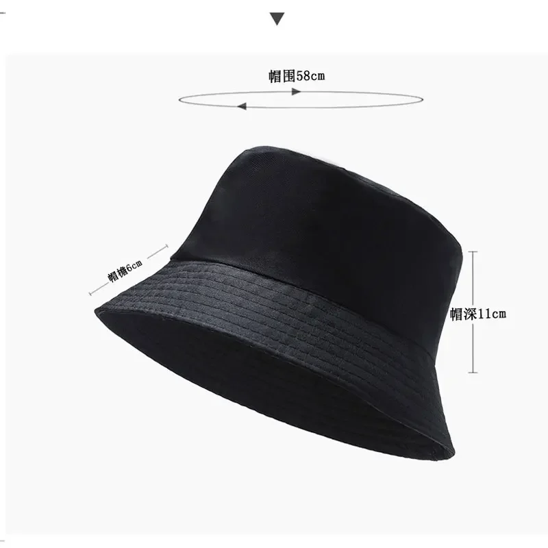 Zwart wit effen emmer hoed unisex bob caps hiphop gorros mannen zomer panama cap strand zon vissen boonie hoed