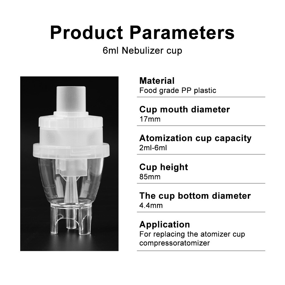 3/2/1Pcs Geneeskunde Verstoven Inhaleren Vernevelaar Nebulizader Kinderen Volwassen Oplaadbare Automizer Tank Cup Spuit Gezondheidszorg 6Ml