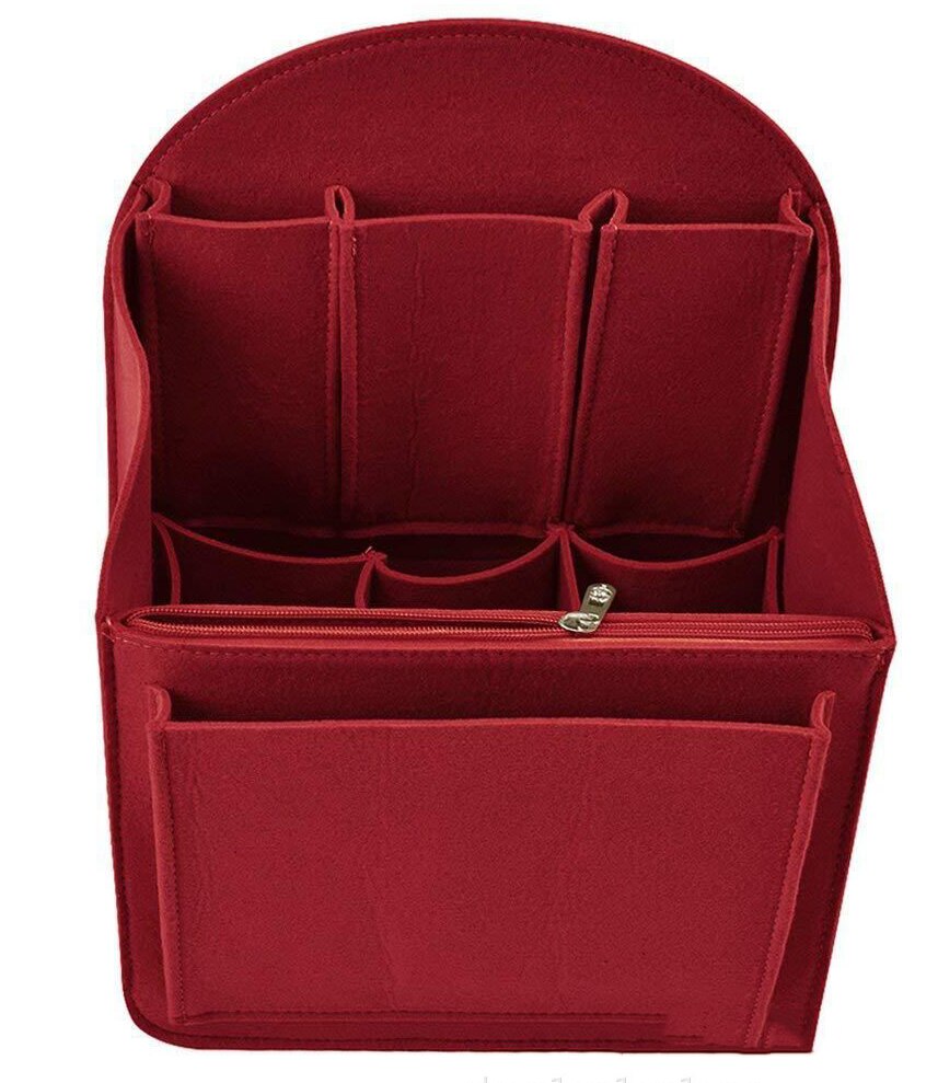 Felt bag inserted backpack men's bag organizer women's backpack interior organized as mummified large shoulder bag organizer: Liquor Red / 7L