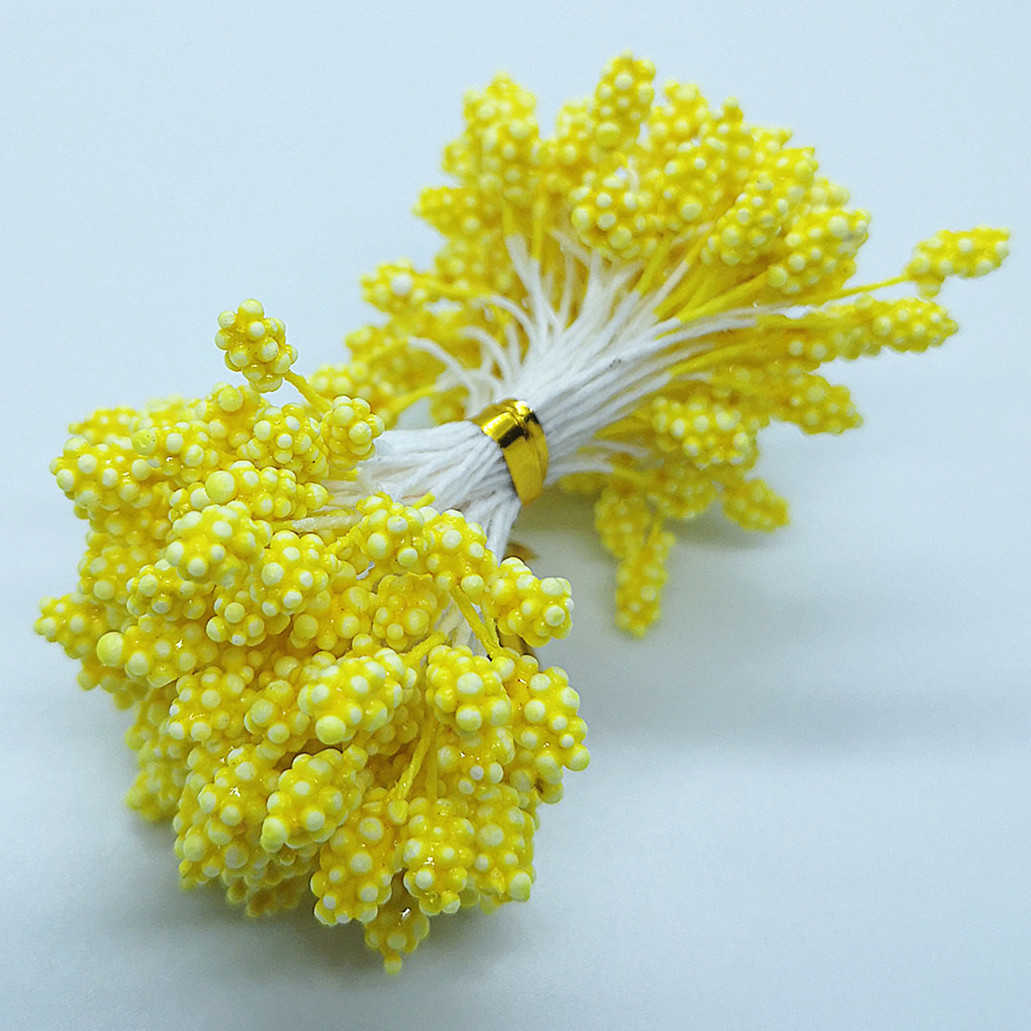 1000pcs 5mm/0.19inch Artificial Flowers Stamen Happy Birthday Party Decoration Wedding Decoration Flores Artificiale Dec: Yellow 1000 Pieces