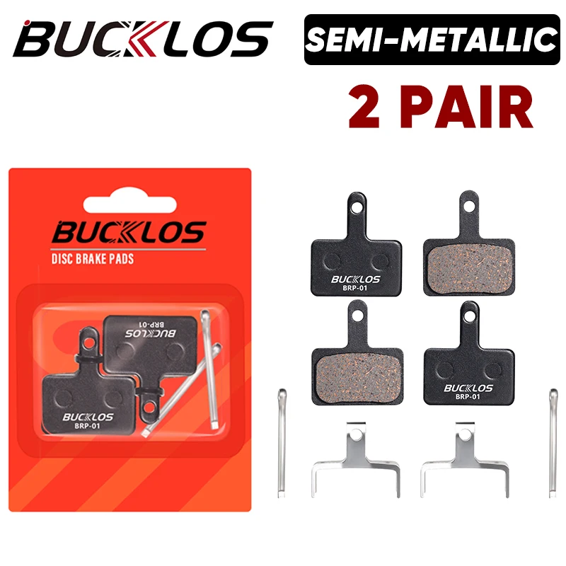 BUCKLOS Bicycle Brake Pads for Shimano B01S MT200 XOD E-bike Resin Semi-Metallic MTB Hydraulic Disc Brake Pad Bike Brake Parts: Burgundy