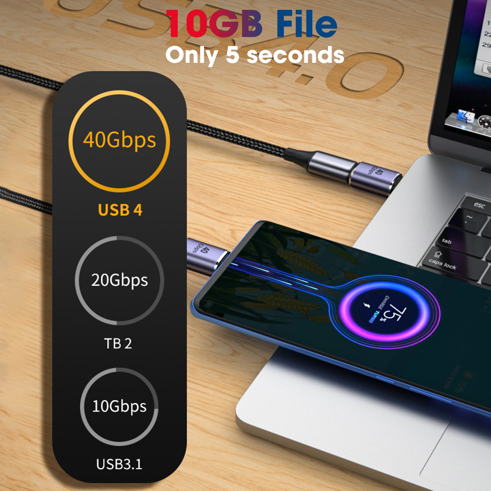 Adapter USB C 100W maszyna do cięcia metalu z USB 4.0 typu C Adapter OTG 40 gb/s szybki Transfer danych Tablet USB-C Adapter do ładowania laptopa MacBook