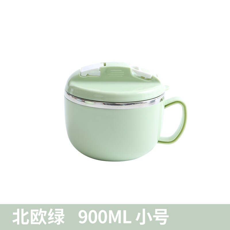 noodle bowl soup bowl with handle bento lunch box lunch box for women bento lunch box for kids bento box steel bowl with lid: Green Small