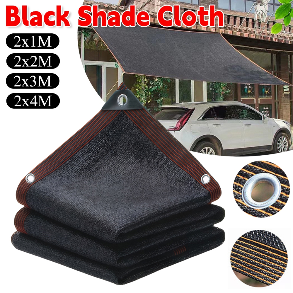 Black Shade Cloth with Grommets Sunblock Shade Mesh Tarp Greenhouse Sunshade Net 50% Shading Net for Outdoor Garden Buildings