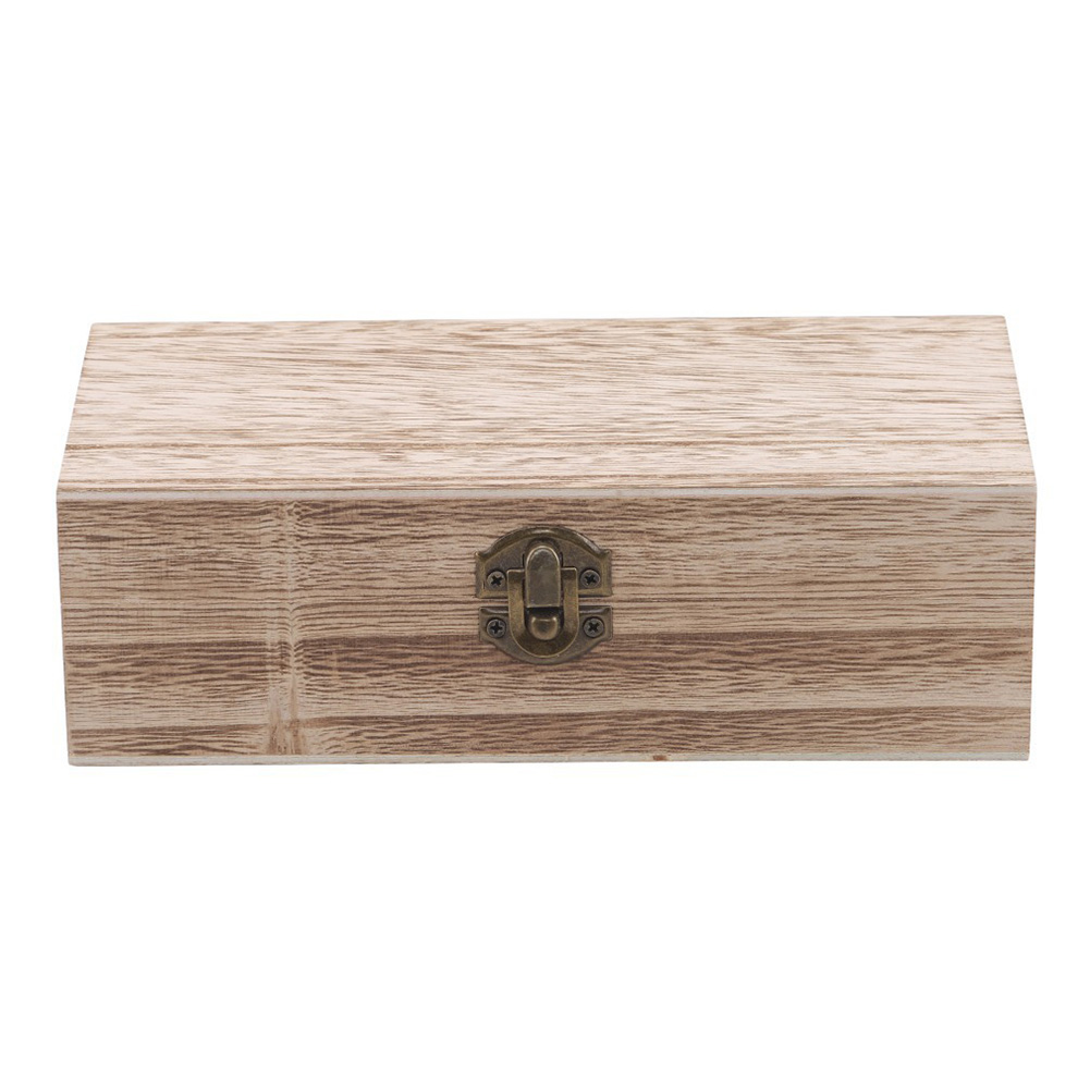 Retro Rectangular Wooden Storage Box Buckle Hinged Boxes Wooden Box Packing Jewelry Case Box Home Sundries Storage Box: green