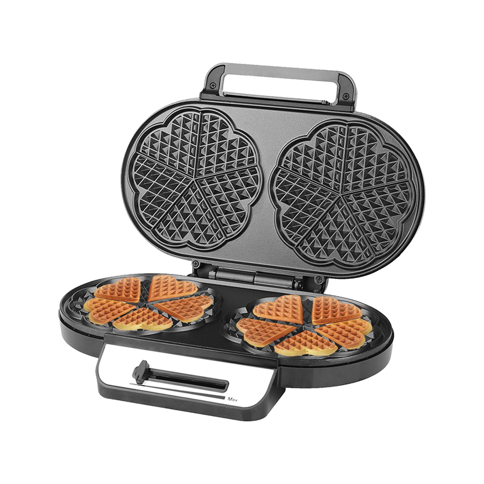 Waffle Iron 1200W for Double Heart Waffles Heart with Double Waffle Plate Continuous Temperature Control Non-Stick Coating
