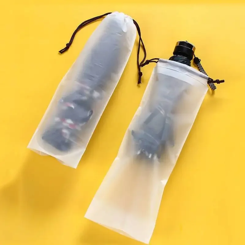 10 stücke Strahl Mund Wasserdichte Regenschirm Lagerung Tasche Plastiktüte Kordelzug Tasche Durchscheinende Tasche Aus Lagerung Fahrzeug-montiert Nass Tasche