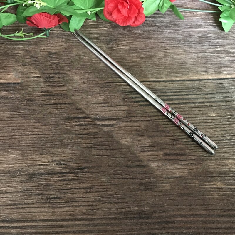 1 Pair Japanese Chopsticks Alloy Non-Slip Sushi Food Sticks Chop Sticks Chinese Reusable Chopsticks: F