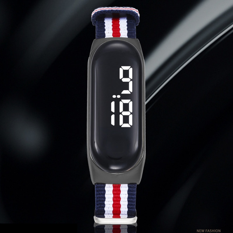 Horloge dames led digitale kinderhorloges sport nylon band armband rechthoekig horloge horloge vrouw horloge