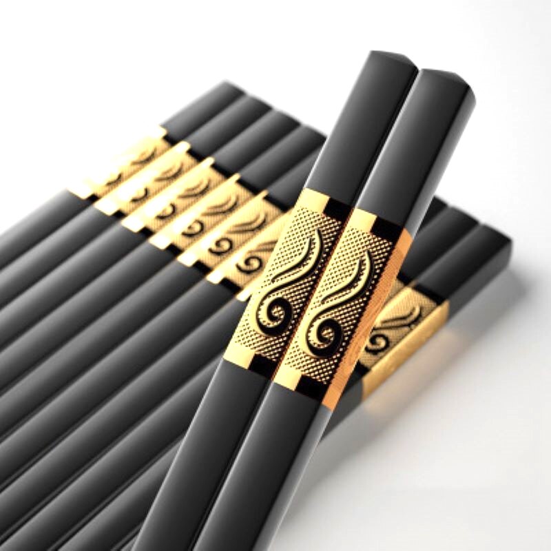 10Pair Chinese Style Chopsticks Tableware Food Stick Catering Utensils Sushi Sticks Non-slip Household Kitchen Utensils: 02