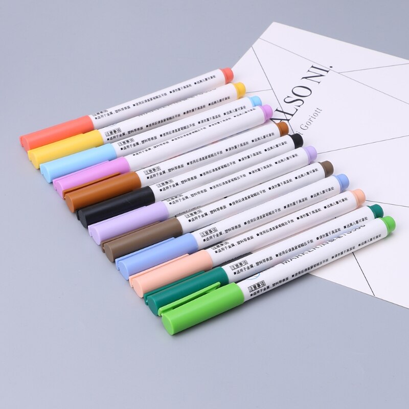 12 Kleuren Uitwisbare Whiteboard Marker Pen Teken Fine Nib Set Levert