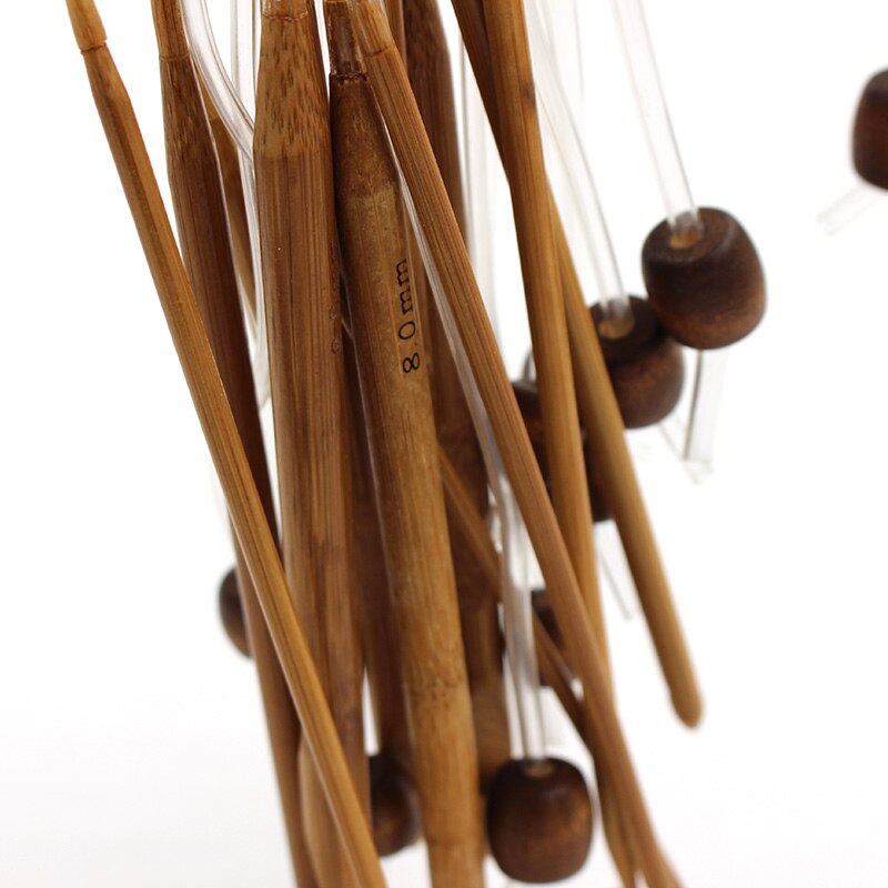 Natuurlijke Bamboe Flexibele Afghaanse Tunesische Tapijt Haaknaalden Naalden 1.2 M Haaknaalden Naalden Set 12 Maten (3-10Mm)