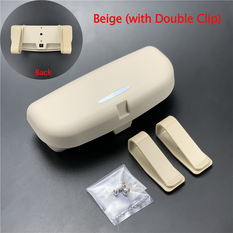Biltillbehör solskydd glasögon box för volvo  s40 s60 s80 s90 s40 xc60 xc90 v40 v60 v90 c30 xc40 xc70 v70: Dubbelklämma beige