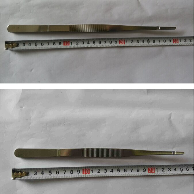 30Cm/12 ''Lange Rvs Eten Tang Rechte Pincet Keuken Tool Silver