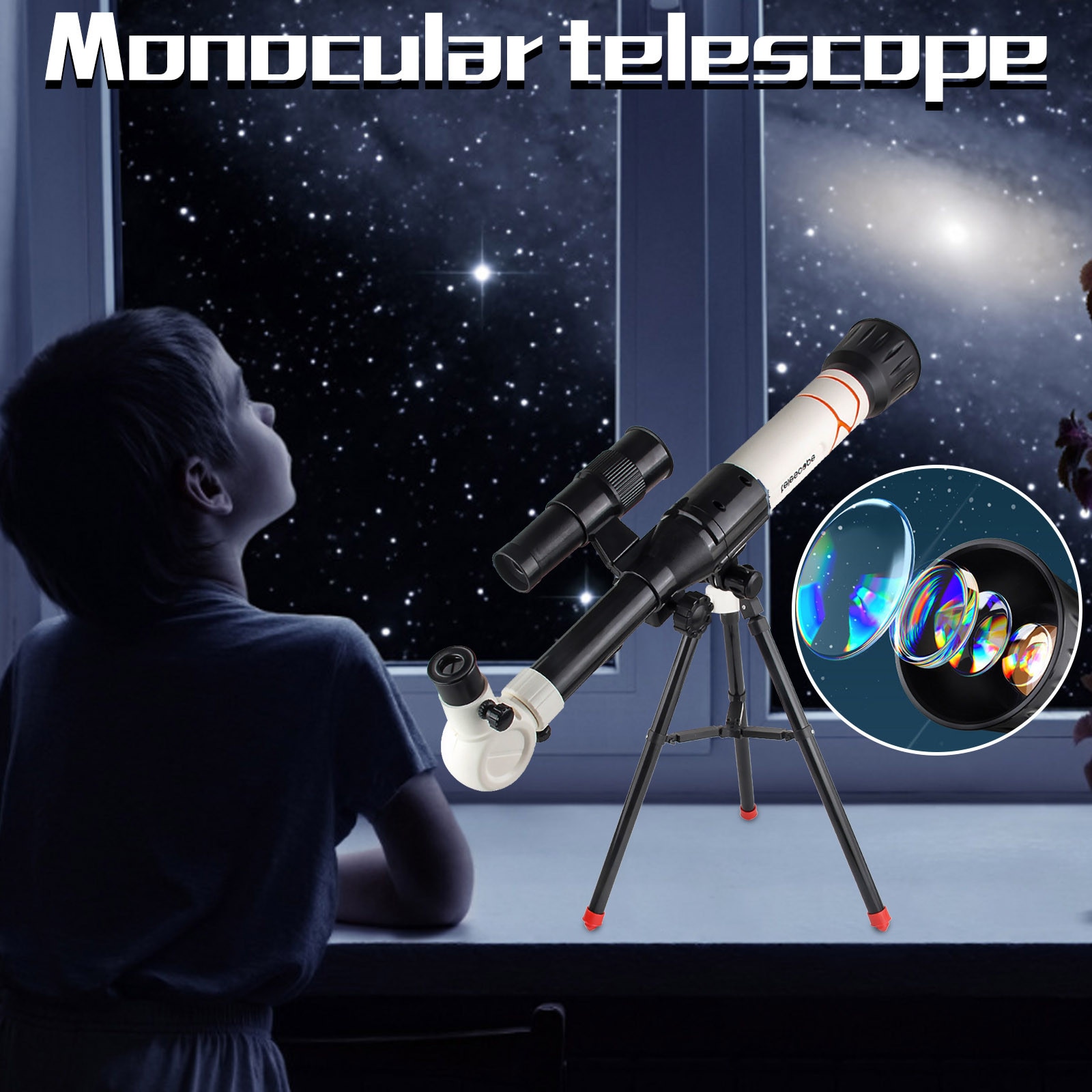 Juguetes de telescopio astronómico para niños, Monocular de alta potencia, Educación Científica