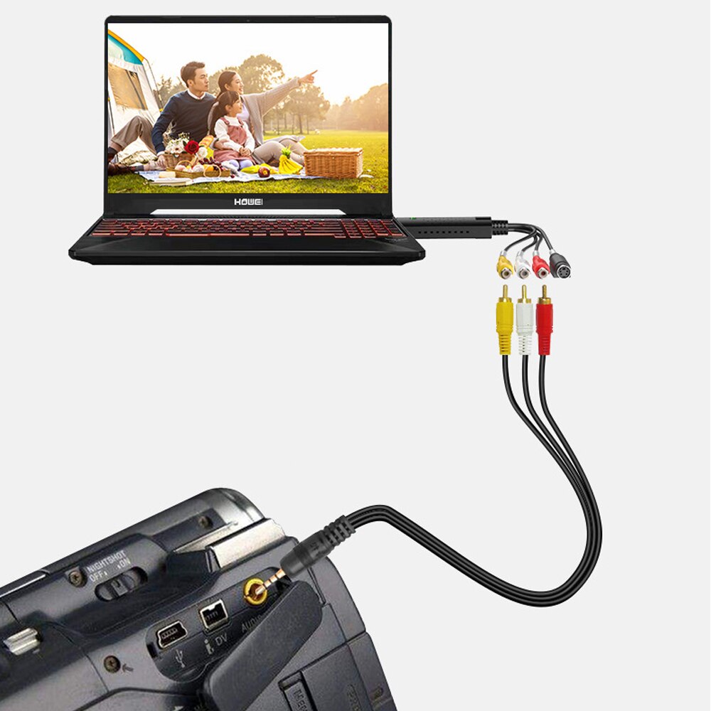 USB 2.0 Audio TV Video VHS to PC DVD VCR 1080P Converter Camera Video Capture Card Adapter For Recording VCR with Digtal Driver