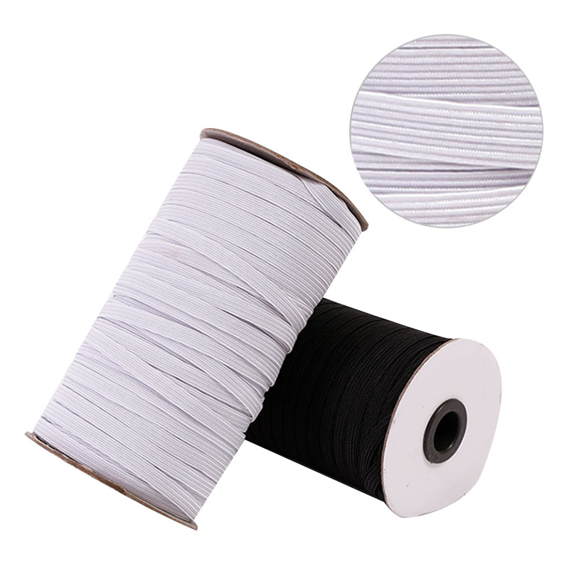 10M 3-50Mm Hoge Platte Elastische Bands Zwart Wit Nylon Rubber Taille Band Trim Voor applique Naaien Kledingstuk Diy Accessoires