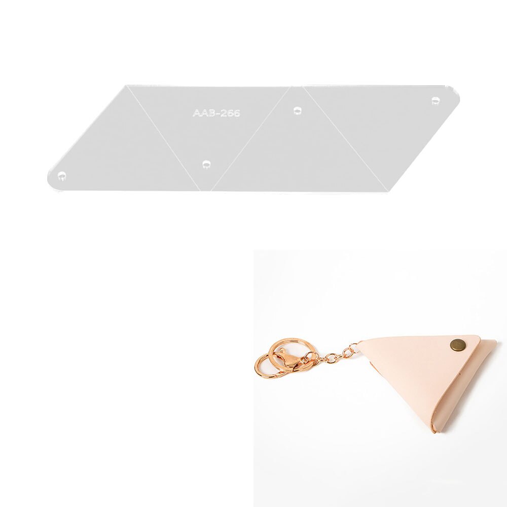 Lychee vida triangular en forma de monedero patrón de costura de cuero acrílico plantilla DIY hecho a mano leatcraft suministros