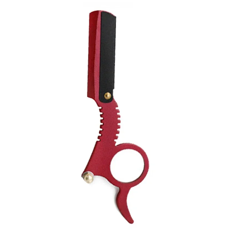 Professional Single Ring Barber Single Edge Shave Razor Vintage Classic Edge Razor with Easy Blades Replacement for Barber Salon: Vermelho