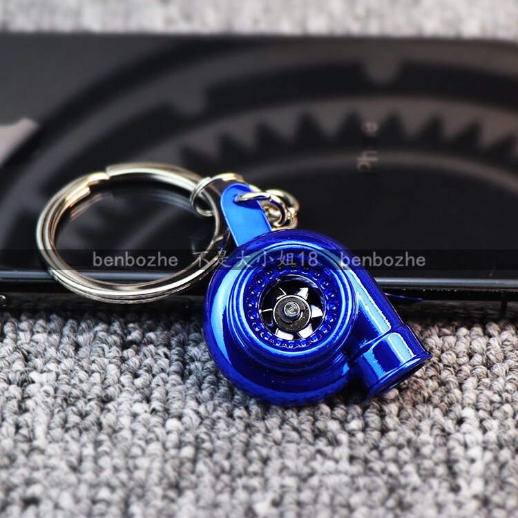 Jdm turbo nyckelring turboladdare nyckelring personlighet män och kvinnor bil nyckelring hänge: Blå