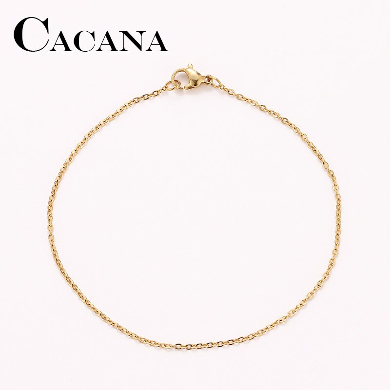 Cacana Rvs Ketting Armbanden Voor Man Vrouwen Goud Zilver Kleur Voor Hanger Fijne Donot Vervagen Sieraden N1790