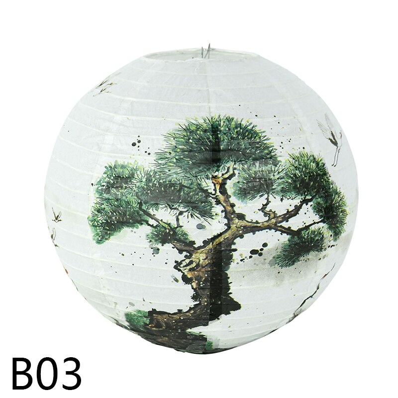 30cm Blume Pflanze Gedruckt Blume Runde Der Antike Chinesische orientalisch Stil Papier Laterne Festliche Hochzeit Geburtstag Party Heimat Dekor: B03