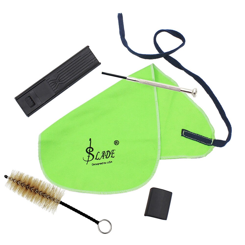 Saxofoon Onderhoud Reiniging Care Set Voor Sax Klarinet Fluit Inclusief Mondstuk Borstel Schoonmaakdoekje Duim Pad Reed Case