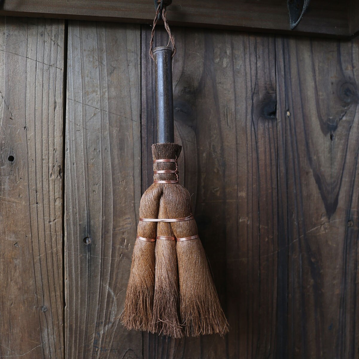 Mini Desktop Broom Garbage Shovel Natural Miscanthus Brown Cleaning Gadget Garden Home Helper: A