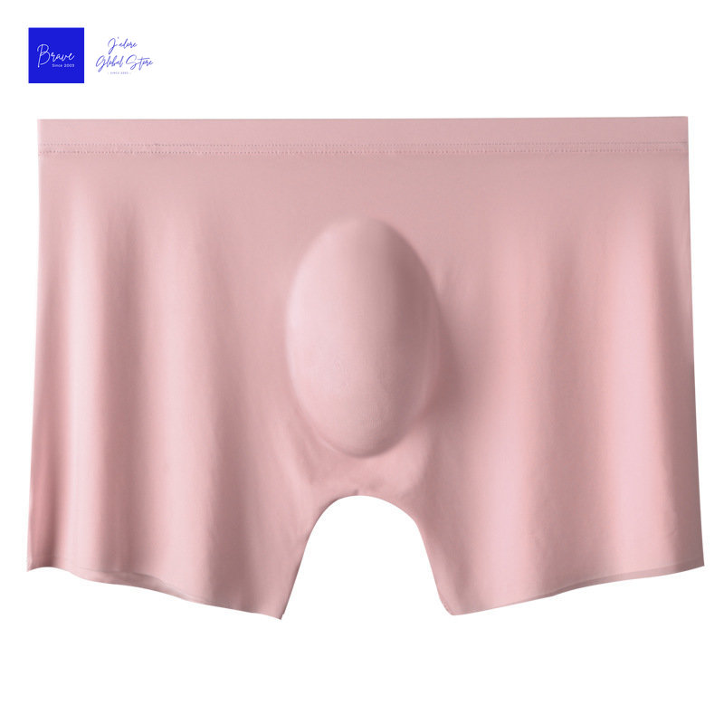 1pc herreboksershorts issilke herretruser sømløse sexy undertøy herretruser truser mannlige antibakterielle pustende truser: Xxxl / Rosa