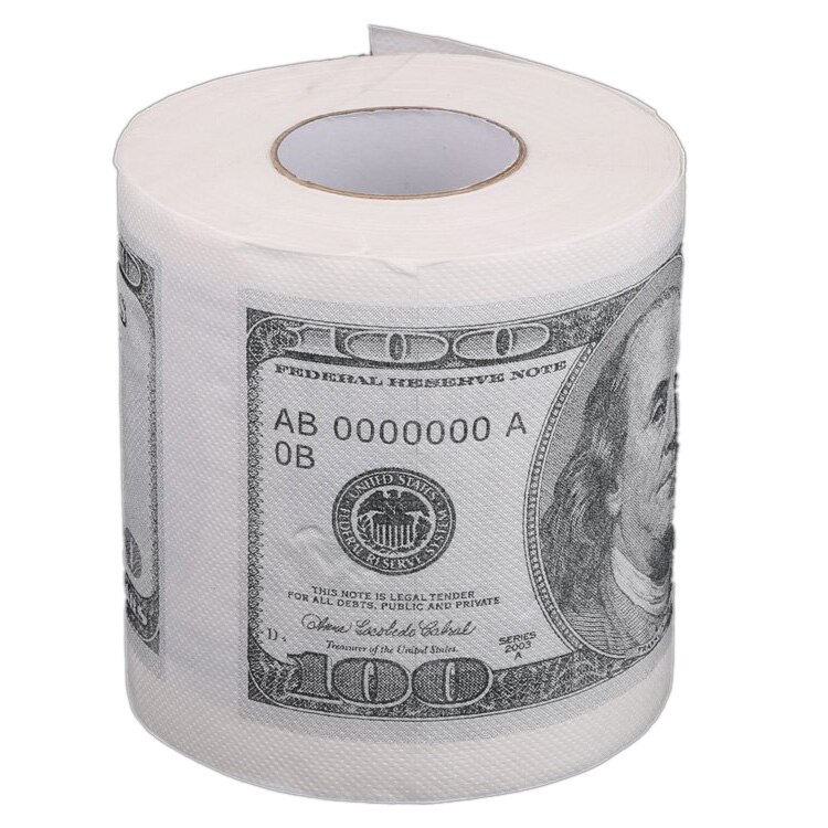 Wc-papier Rollen Papier In Patroon Voor $100 Wit