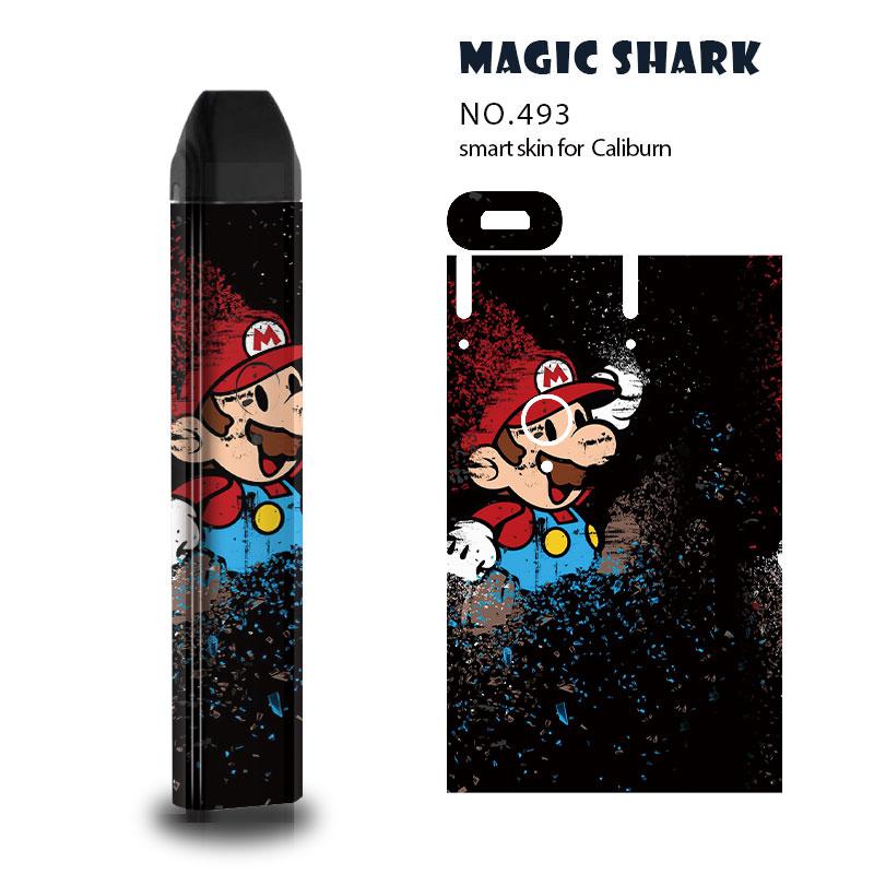 Tiburón mágico Oreo Mario Sailor una pieza pato Luna PVC funda cubierta envoltura película piel pegatina para Uwell Caliburn Kit 478-497: 493